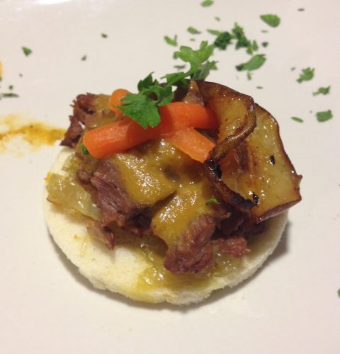 Tosta de carne con pancetatosta de carne con panceta​